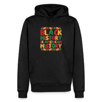 Schwarze Geschichte ist amerikanische Geschichte, patriotisches Afrika - Männer Premium Bio Hoodie - Schwarz - Vorne - Nico (187cm)