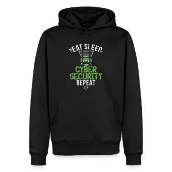 Piratage informatique en cybersécurité - Sweat à capuche Premium bio Homme - noir - Devant - Nico (187cm)