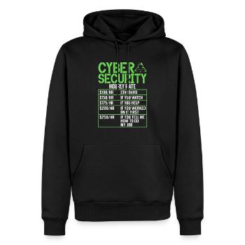Piratage informatique en cybersécurité - Sweat à capuche Premium bio Homme - noir - Devant - Nico (187cm)