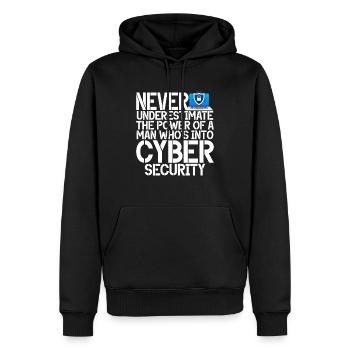 Piratage informatique en cybersécurité - Sweat à capuche Premium bio Homme - noir - Devant - Nico (187cm)