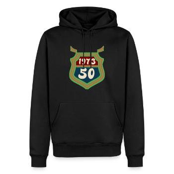 1973 geboren 50 Jahre - Männer Premium Bio Hoodie - Schwarz - Vorne - Nico (187cm)