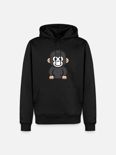 Humour petit singe babouin - Sweat à capuche Premium bio Homme - noir