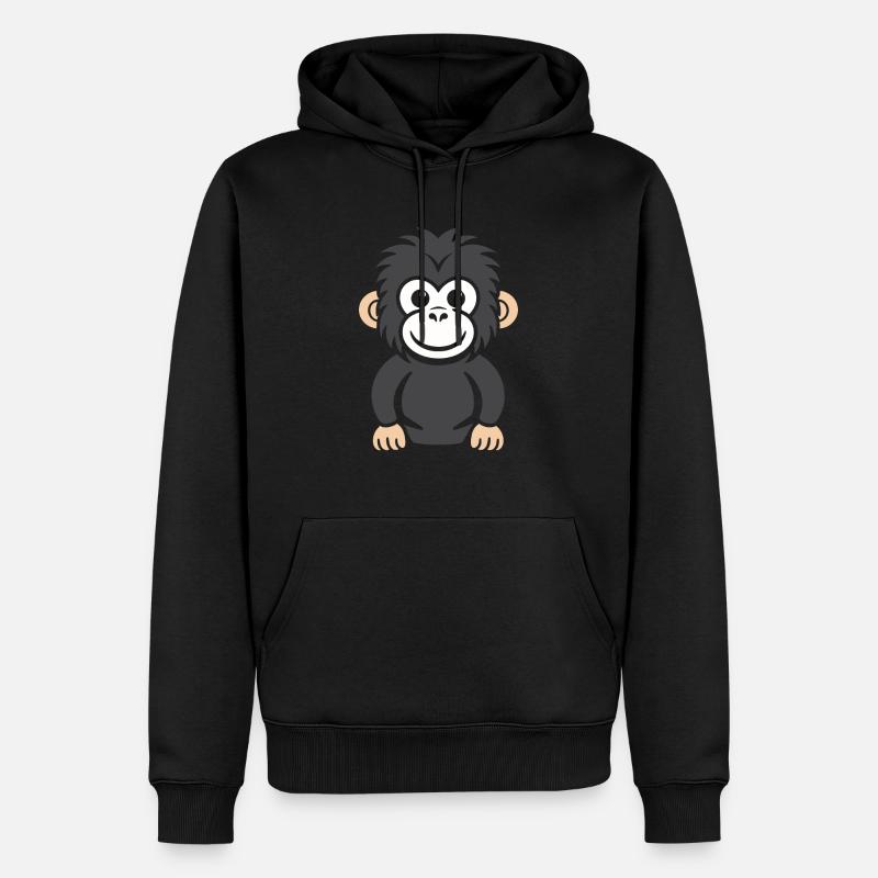 Humour petit singe babouin - Sweat à capuche Premium bio Homme - noir