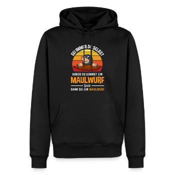Maulwurfshügel Retro Maulwurf Motiv - Männer Premium Bio Hoodie - Schwarz - Vorne - Nico (187cm)