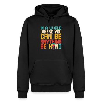 Ballon autistique autisme chose Puzzle pièce Be Kind - Sweat à capuche Premium bio Homme - noir - Devant - Nico (187cm)