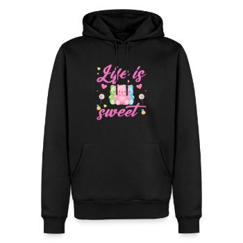 Les oursons en gélatine rendent la vie plus douce - Sweat à capuche Premium bio Homme - noir - Devant - Nico (187cm)