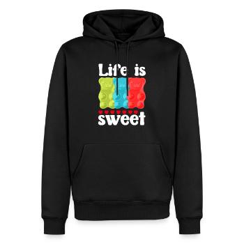 Les oursons en gélatine rendent la vie plus douce - Sweat à capuche Premium bio Homme - noir - Devant - Nico (187cm)