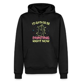 Artist Painter Graphic I`d Rather Be Painting Art - Männer Premium Bio Hoodie - Schwarz - Vorne - Nico (187cm)