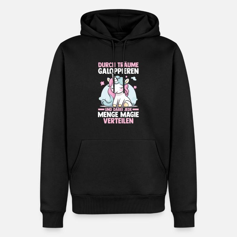 Licorne - Sweat à capuche Premium bio Homme - noir
