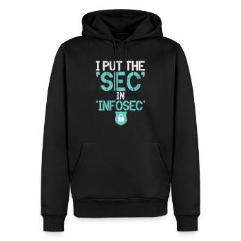 Piratage informatique en cybersécurité - Sweat à capuche Premium bio Homme - noir - Devant - Nico (187cm)