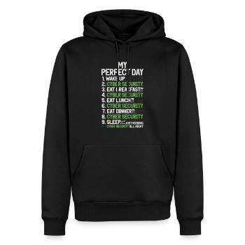 Piratage informatique en cybersécurité - Sweat à capuche Premium bio Homme - noir - Devant - Nico (187cm)