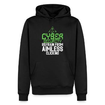 Piratage informatique en cybersécurité - Sweat à capuche Premium bio Homme - noir - Devant - Nico (187cm)