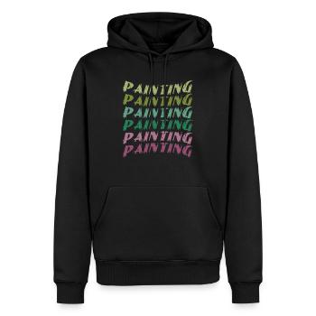 Peinture Peinture Coulée Vernis Construction Peinture - Sweat à capuche Premium bio Homme - noir - Devant - Nico (187cm)