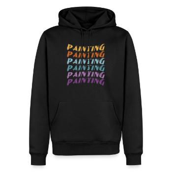 Peinture Peinture Coulée Vernis Construction Peinture - Sweat à capuche Premium bio Homme - noir - Devant - Nico (187cm)