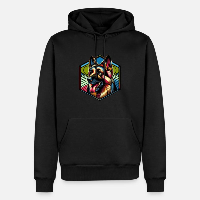 deutschen Schäferhund - Männer Premium Bio Hoodie - Schwarz