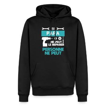 Papa DIY Handwerker Lustiger Humor Geschenk Papa - Männer Premium Bio Hoodie - Schwarz - Vorne - Nico (187cm)