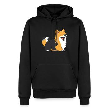Humour chien Spitz - Sweat à capuche Premium bio Homme - noir - Devant - Nico (187cm)