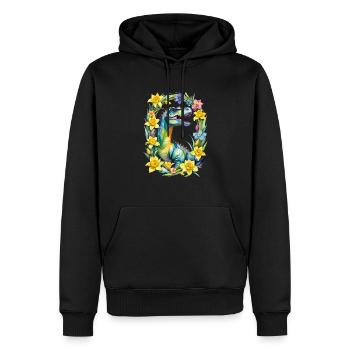 Trex Dinosaurier-Frühling - Männer Premium Bio Hoodie - Schwarz - Vorne - Nico (187cm)