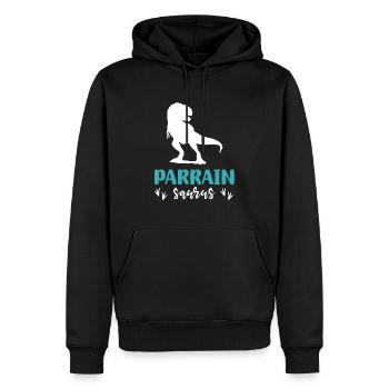 Pate Saurus Dinosaurier T Rex Pate Geschenk - Männer Premium Bio Hoodie - Schwarz - Vorne - Nico (187cm)