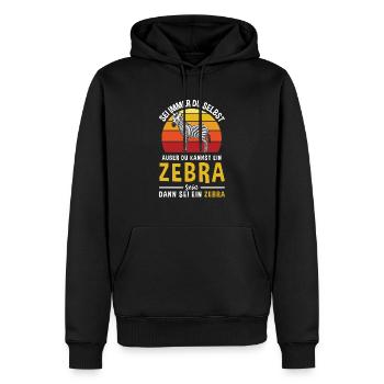 Afrika Zebrastreifen Pferd Tier Zebra - Männer Premium Bio Hoodie - Schwarz - Vorne - Nico (187cm)