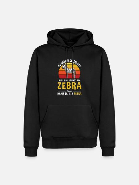 Afrika Zebrastreifen Pferd Tier Zebra - Männer Premium Bio Hoodie - Schwarz