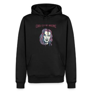 Cool Vampire Retro Halloween Beautiful Hot Fashion - Men’s Premium Organic Hoodie - black - Front - Nico (187cm)