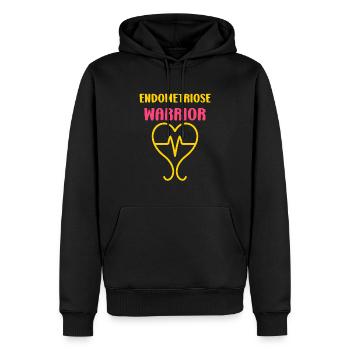 sensibilisation endométriose - Sweat à capuche Premium bio Homme - noir - Devant - Nico (187cm)