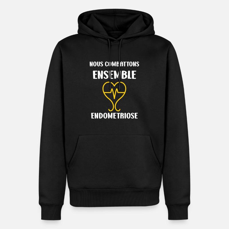 sensibilisation endométriose - Sweat à capuche Premium bio Homme - noir
