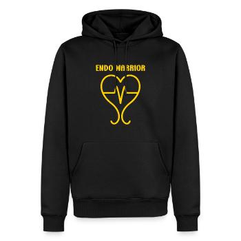 sensibilisation endométriose - Sweat à capuche Premium bio Homme - noir - Devant - Nico (187cm)