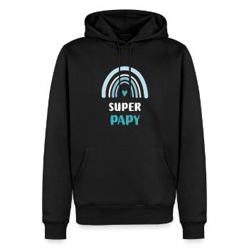 Super-Opa Regenbogen-Opa - Männer Premium Bio Hoodie - Schwarz - Vorne - Nico (187cm)