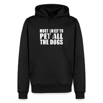 Le Plus Susceptible De Caresser Tous Les Chiens Mignon Drôle - Sweat à capuche Premium bio Homme - noir - Devant - Nico (187cm)
