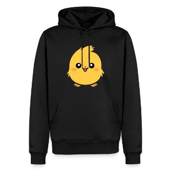 Küken - Männer Premium Bio Hoodie - Schwarz - Vorne - Nico (187cm)