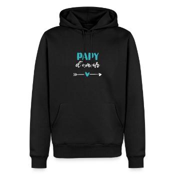 Opa Liebesherz Opa - Männer Premium Bio Hoodie - Schwarz - Vorne - Nico (187cm)