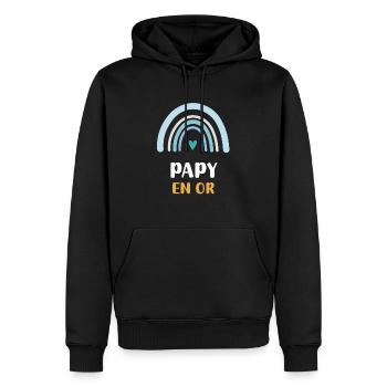 Opa in Regenbogengold Opa - Männer Premium Bio Hoodie - Schwarz - Vorne - Nico (187cm)