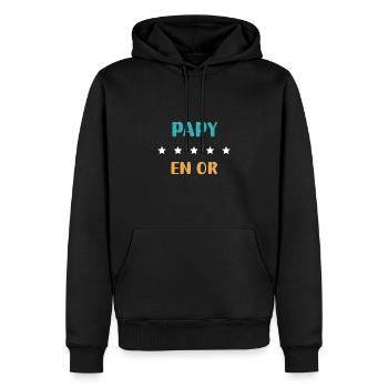 Opa in Gold Personalisierter Opa - Männer Premium Bio Hoodie - Schwarz - Vorne - Nico (187cm)