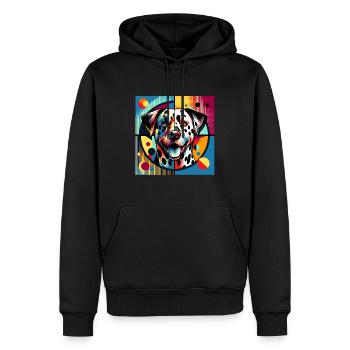 Chien dalmatien - Sweat à capuche Premium bio Homme - noir - Devant - Nico (187cm)