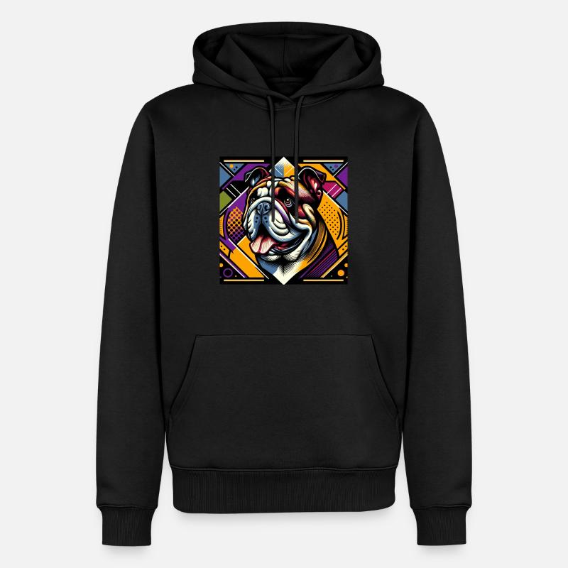 Bouledogue anglais - Sweat à capuche Premium bio Homme - noir