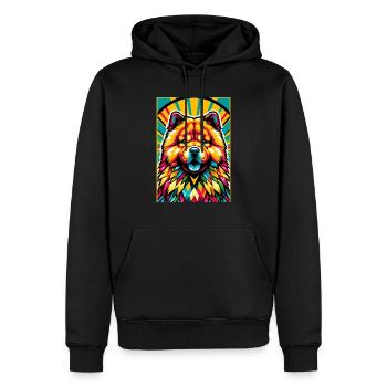Chien Chow Chow - Sweat à capuche Premium bio Homme - noir - Devant - Nico (187cm)