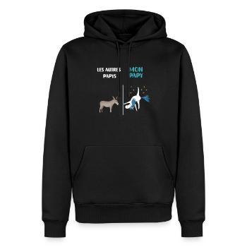 Opa Einhorn Lustiger Humor Opa - Männer Premium Bio Hoodie - Schwarz - Vorne - Nico (187cm)