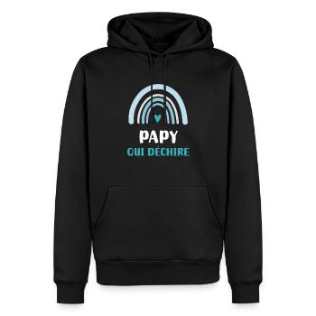 Opa Tearing Rainbow Opa - Männer Premium Bio Hoodie - Schwarz - Vorne - Nico (187cm)