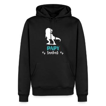 Opa Saurus Dinosaurier T Rex Opa - Männer Premium Bio Hoodie - Schwarz - Vorne - Nico (187cm)