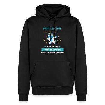 Opa Einhorn Opa Normaler Opa - Männer Premium Bio Hoodie - Schwarz - Vorne - Nico (187cm)