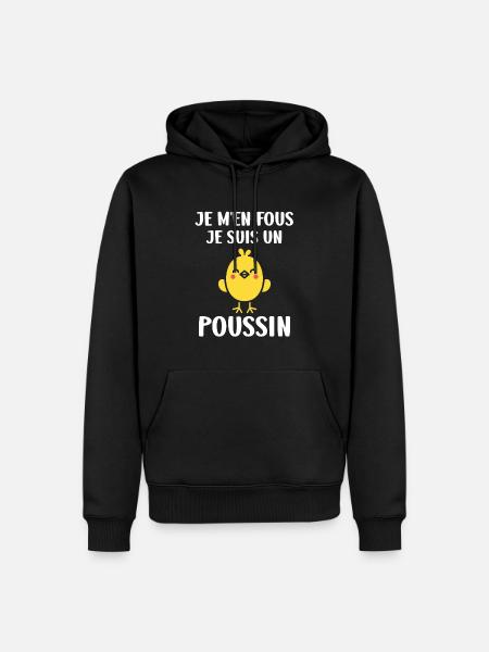 Humour petit poussin - Sweat à capuche Premium bio Homme - noir