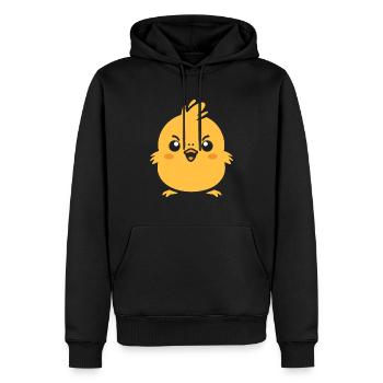 Petit poussin jaune - Sweat à capuche Premium bio Homme - noir - Devant - Nico (187cm)