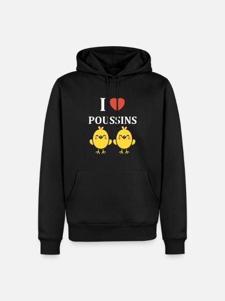 Humour petit poussin - Sweat à capuche Premium bio Homme - noir