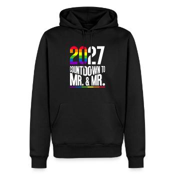 Gay Pride 2027 Wedding Gay Marriage - Men’s Premium Organic Hoodie - black - Front - Nico (187cm)