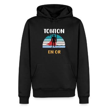Vintage Retro Gold Onkel Geschenk Onkel - Männer Premium Bio Hoodie - Schwarz - Vorne - Nico (187cm)