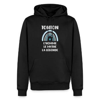 Onkel Mann Mythos Legende Regenbogen Geschenk - Männer Premium Bio Hoodie - Schwarz - Vorne - Nico (187cm)