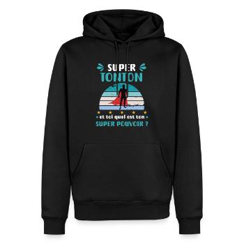 Uncle Super Power Super Uncle Uncle Gift Uncle - Men’s Premium Organic Hoodie - black - Front - Nico (187cm)