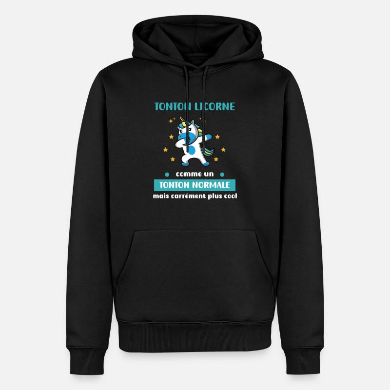 Onkel Einhorn Onkel Normaler Onkel Geschenk Onkel - Männer Premium Bio Hoodie - Schwarz